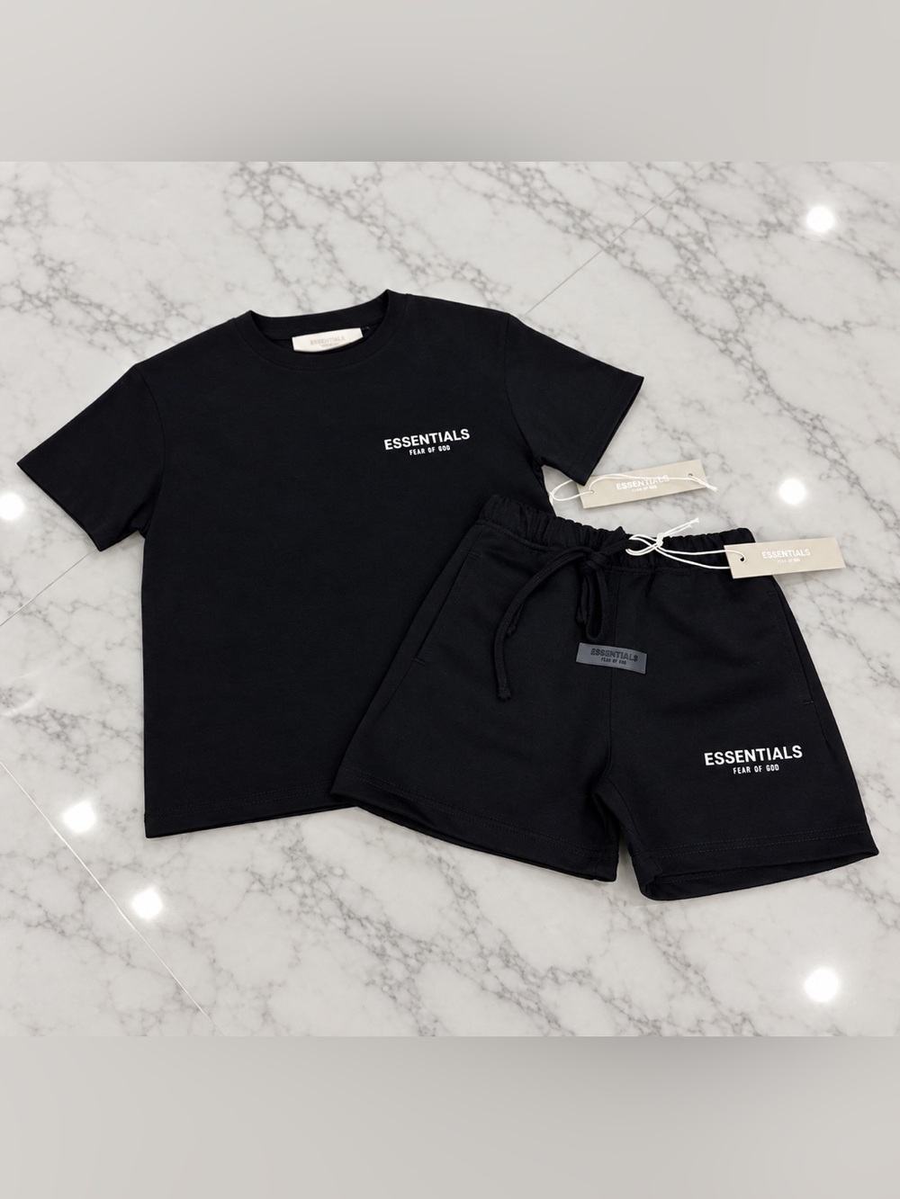 ESSENTIALS SET - Men’s Black Cotton Shorts & T-Shirt